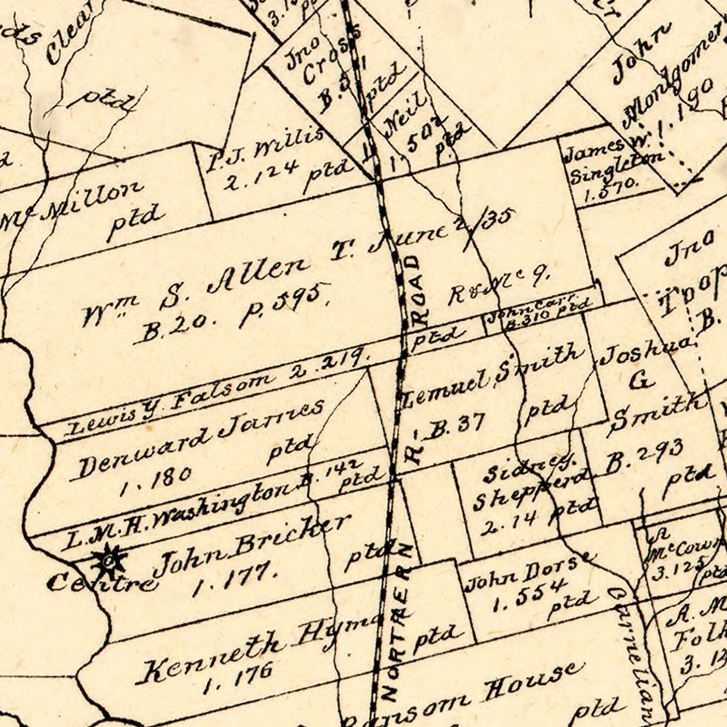 Vintage Map of Montgomery County, Texas 1880